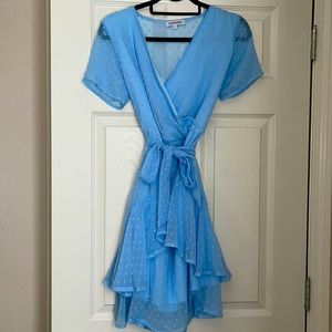 Light blue wrap around dress